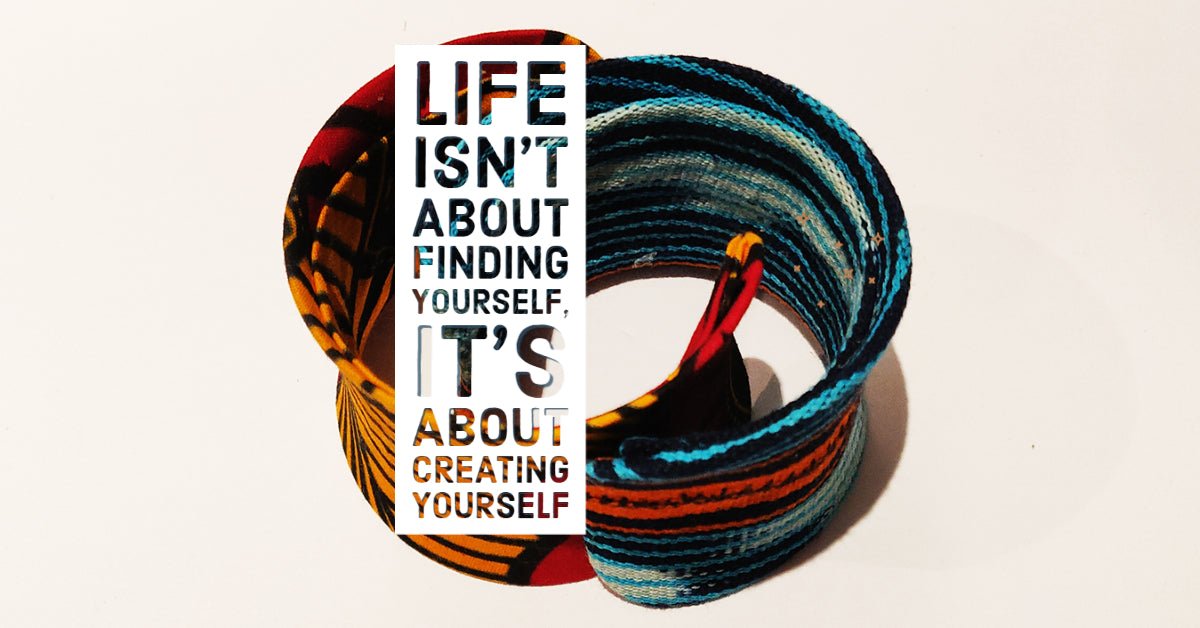 A pair of two intertwined handcrafted colorful bangles