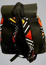 African Print Leather Backpack - SisiMuj