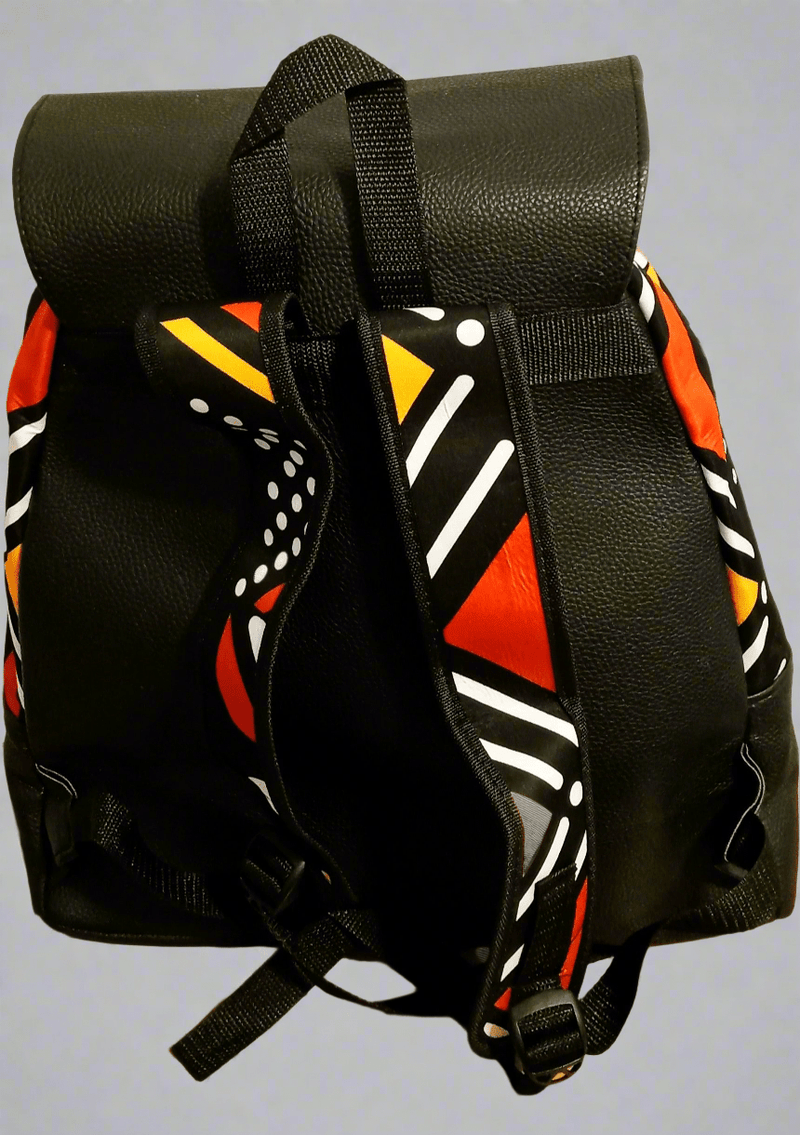 African Print Leather Backpack - SisiMuj