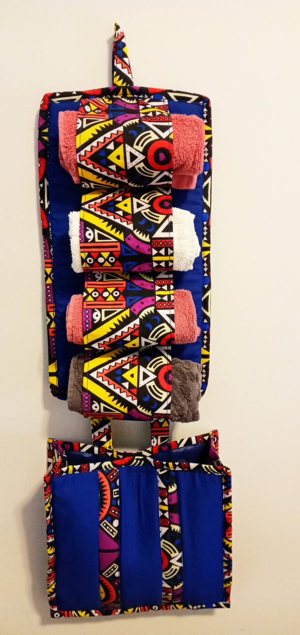 Searching for the ideal hand towel holder? Brighten your kitchen/bathroom and increase your storage space with this gorgeous African print hand towel holder. 