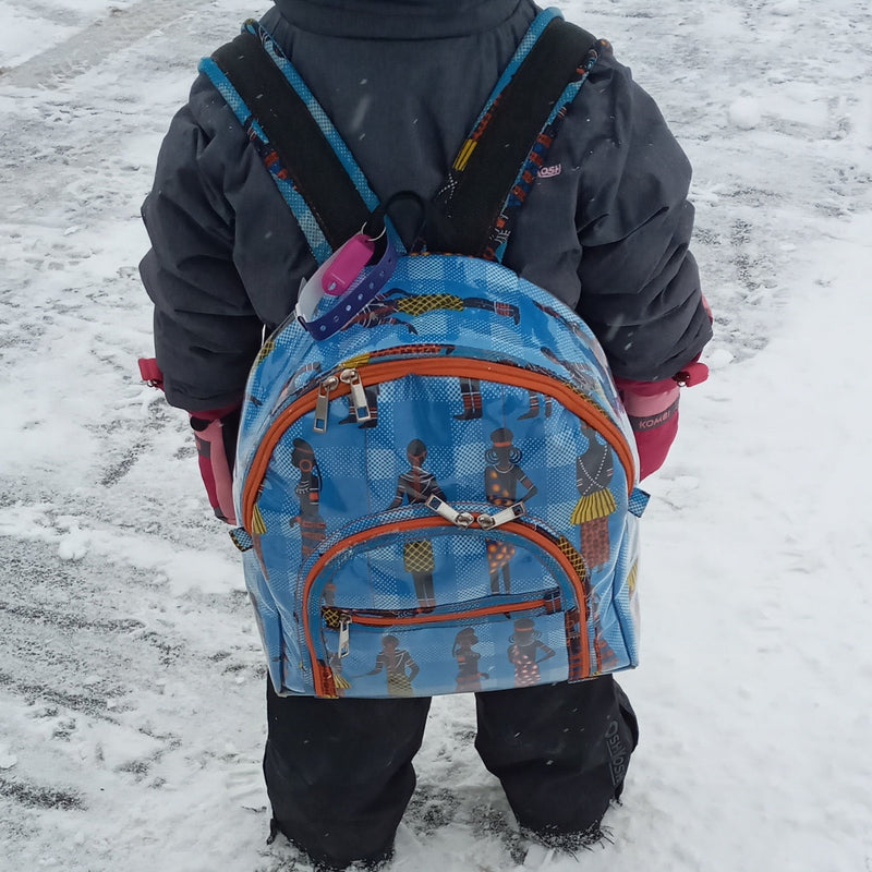 Made from durable, water-resistant plastic, the Kids Ankara Waterproof Backpack is made to stand up to those wet school days. Check out our unique handmade bags.