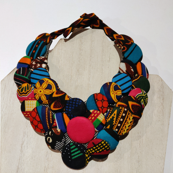 Explore our range of unique handcrafted necklaces. Find the perfect necklace to suit your style and express yourself, or gift to a loved one. Beaded necklace. Ankara necklace. Semi-precious necklace. Gemstone necklace.