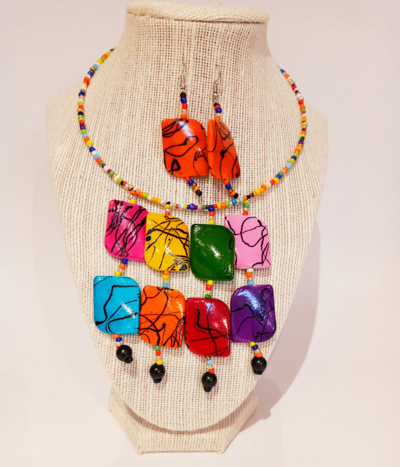 Explore our range of unique handcrafted necklaces. Find the perfect necklace to suit your style and express yourself, or gift to a loved one. Beaded necklace. Ankara necklace. Semi-precious necklace. Gemstone necklace. Bracelets. Earrings.