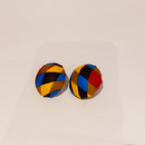 Check out our handmade bracelets and earrings selection. Ankara. Wax. Button earring.