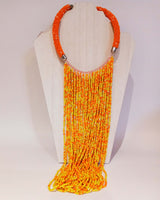African Beaded Cascade Necklace - SisiMuj