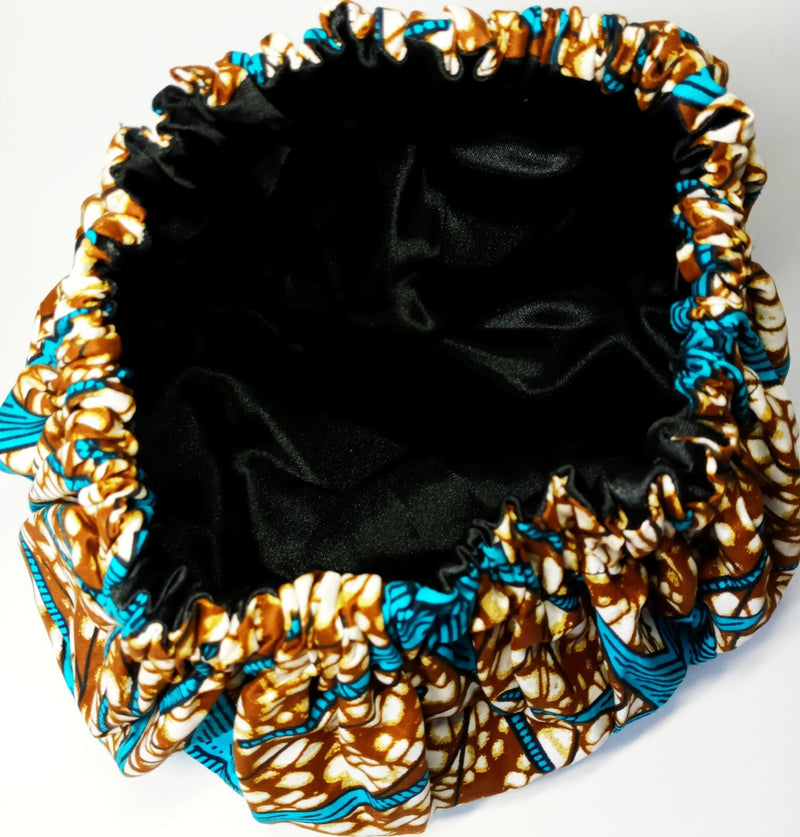 African Print Satin Bonnet - SisiMuj