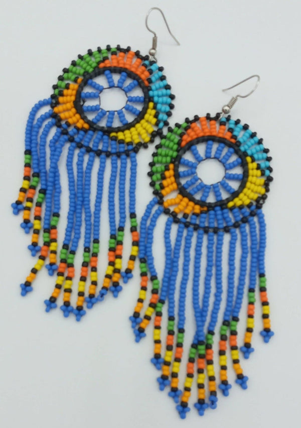 Long African Beaded Earrings - SisiMuj