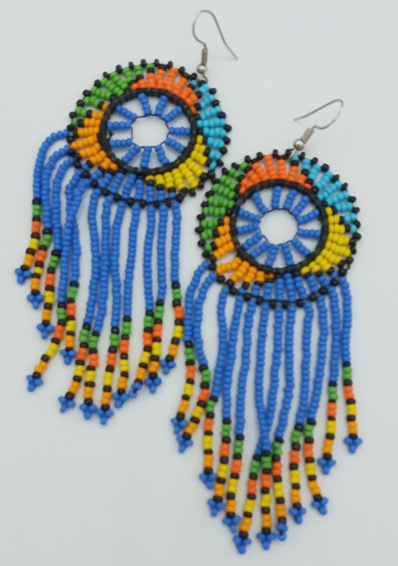 Long African Beaded Earrings - SisiMuj