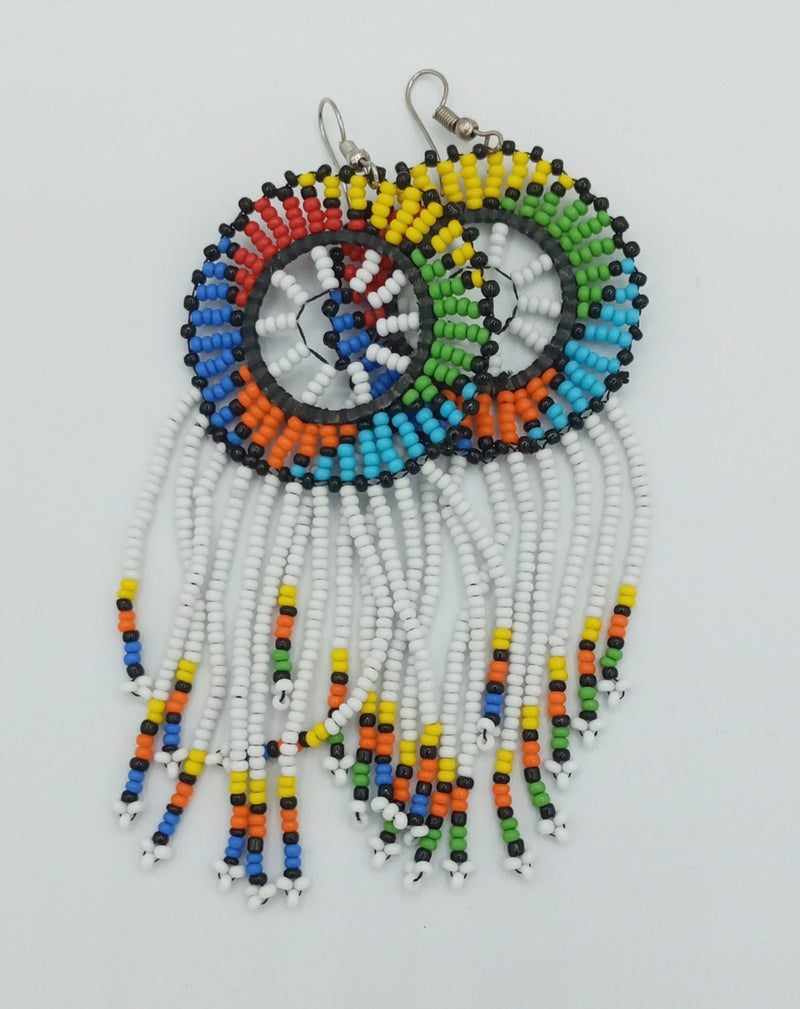Long African Beaded Earrings - SisiMuj