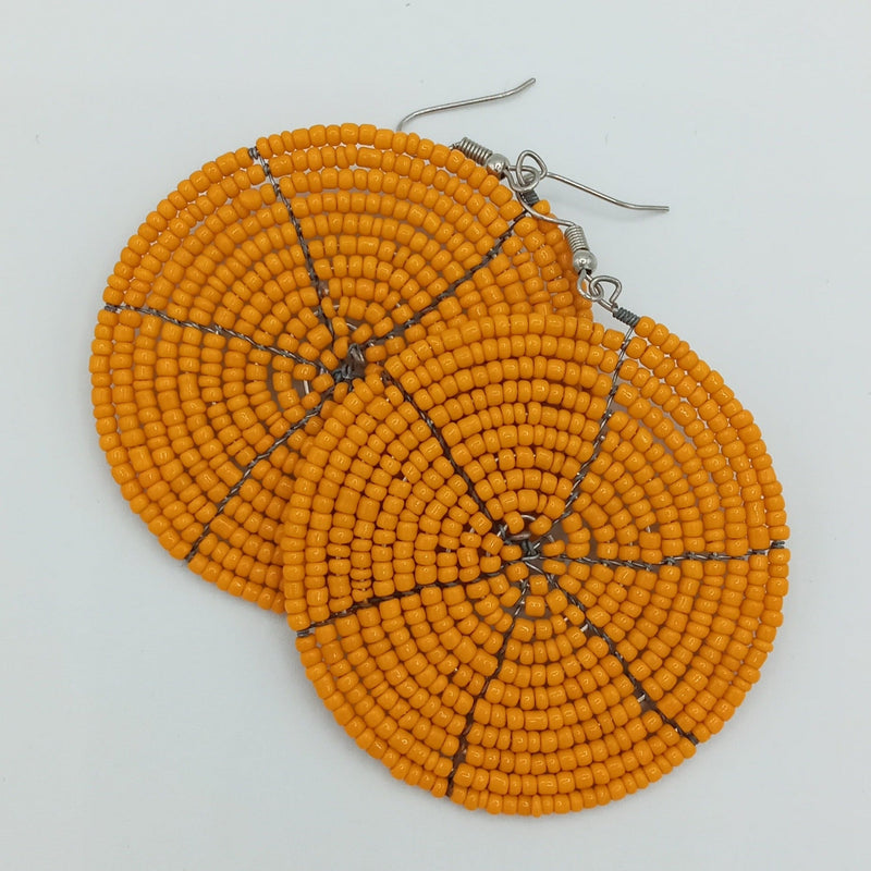 Round African Beaded Earrings - SisiMuj