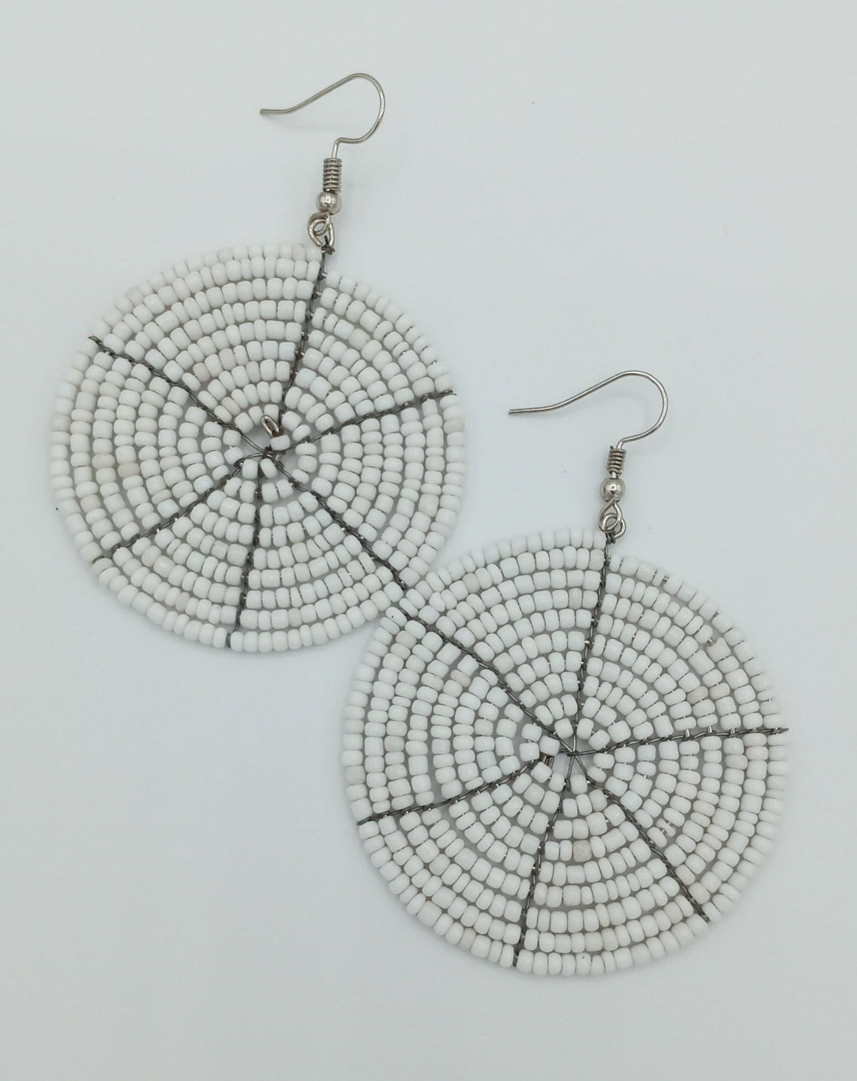 Round African Beaded Earrings - SisiMuj