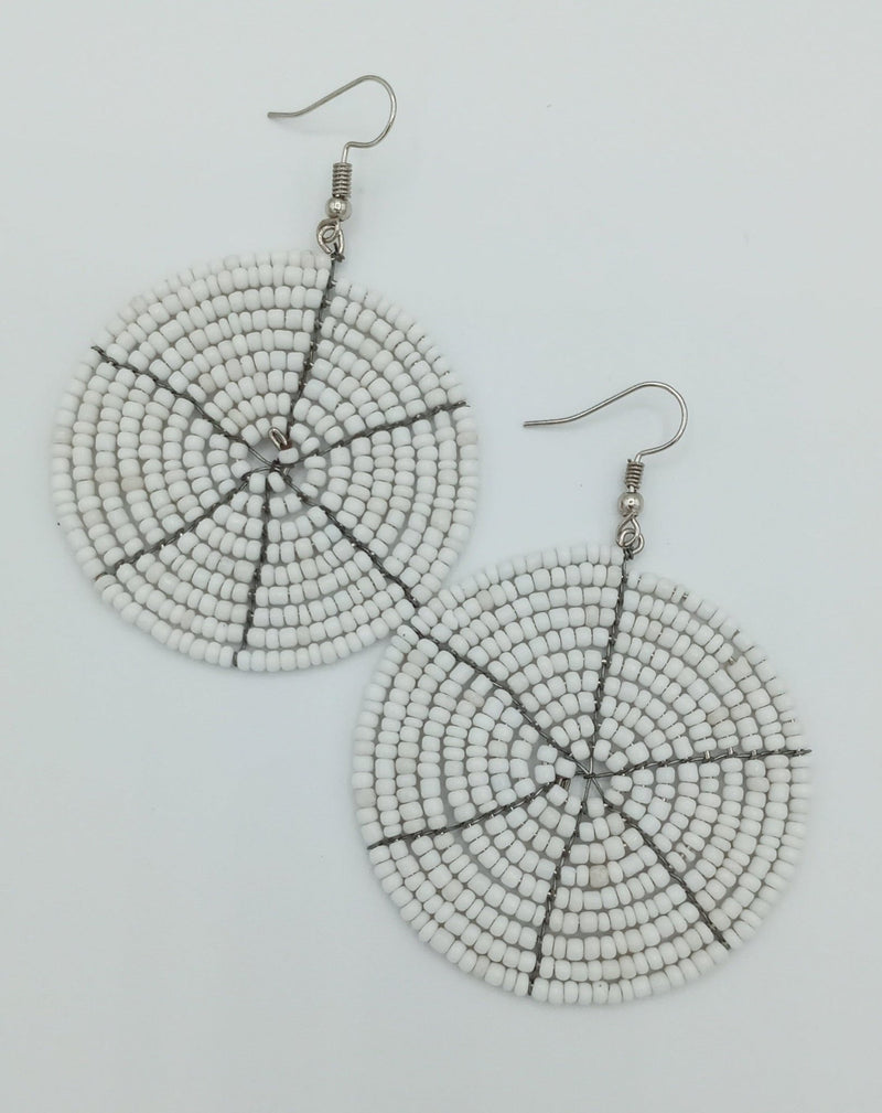 Round African Beaded Earrings - SisiMuj