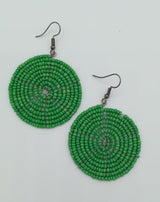 Round African Beaded Earrings - SisiMuj