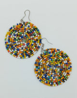 Round African Beaded Earrings - SisiMuj