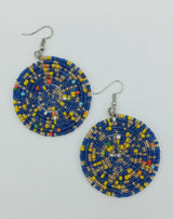 Round African Beaded Earrings - SisiMuj