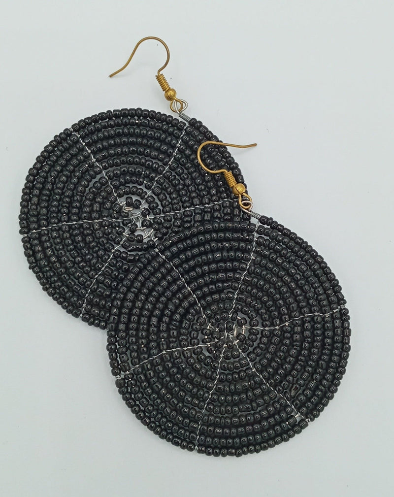 Round African Beaded Earrings - SisiMuj